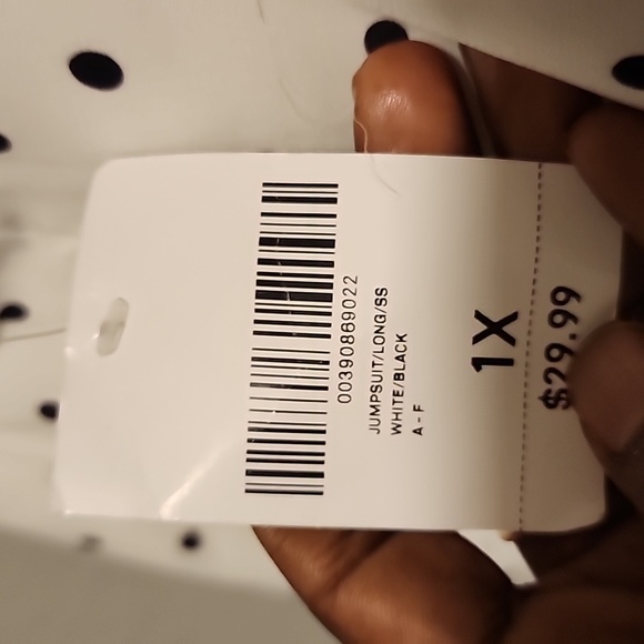 Black and white polka dot Forever 21 long romper - Picture 5 of 5